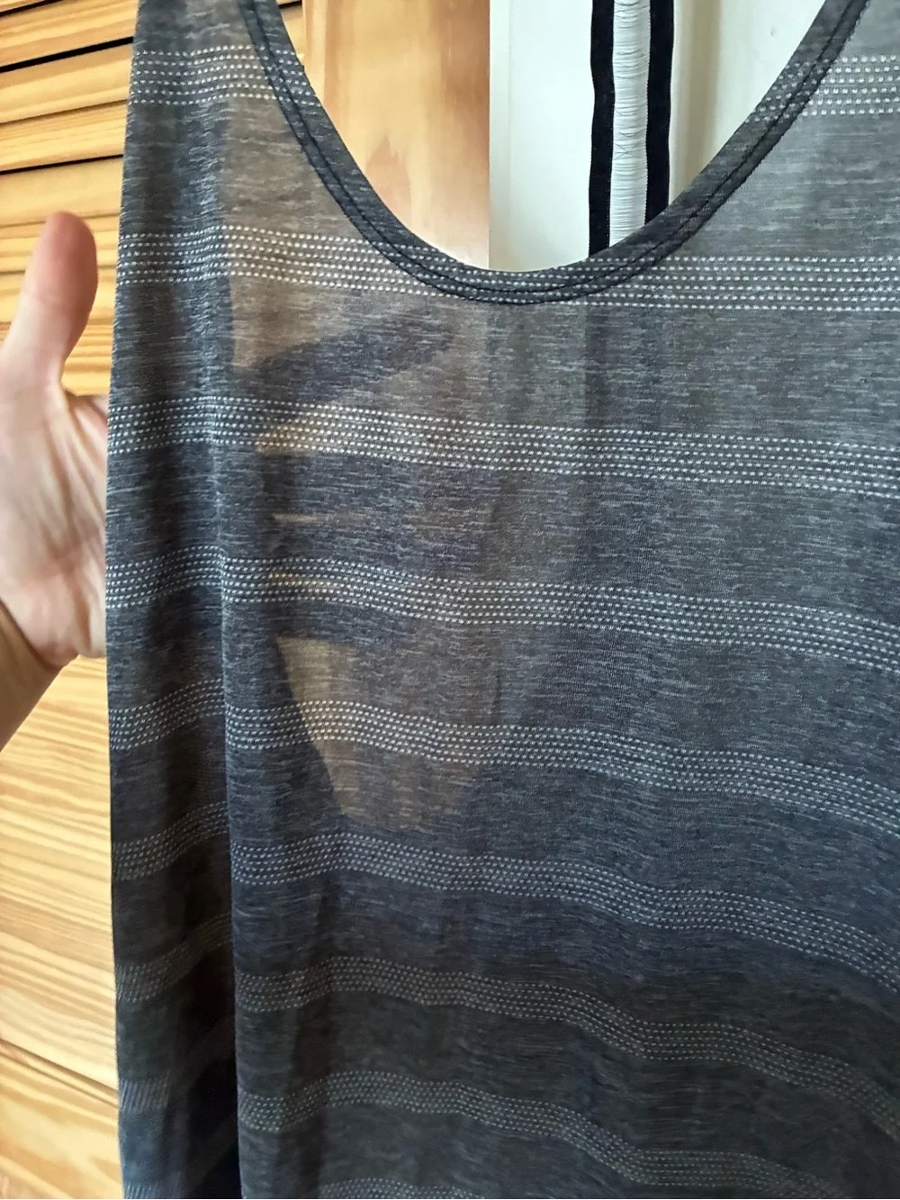 Women's Gray Striped Racerback Tank Top - Brand: NIKE size large